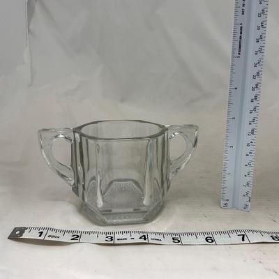 -98- Heavy Clear Glass | Sugar & Creamer Set