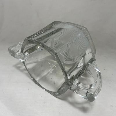 -98- Heavy Clear Glass | Sugar & Creamer Set