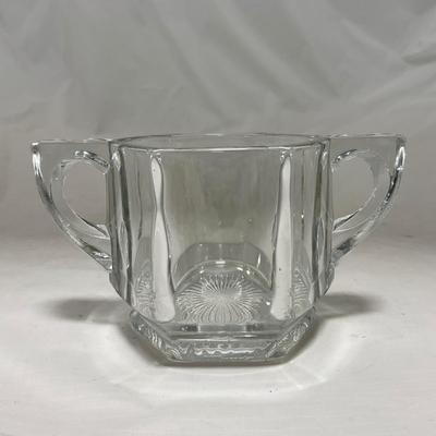 -98- Heavy Clear Glass | Sugar & Creamer Set