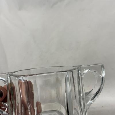 -98- Heavy Clear Glass | Sugar & Creamer Set