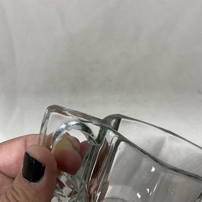 -98- Heavy Clear Glass | Sugar & Creamer Set