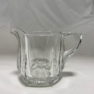 -98- Heavy Clear Glass | Sugar & Creamer Set