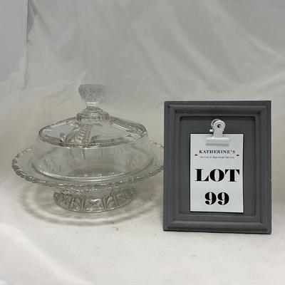 -99- Clear Glass | Tall | Covered Butter Dish