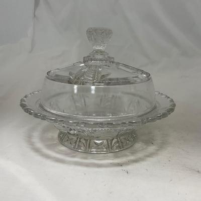 -99- Clear Glass | Tall | Covered Butter Dish