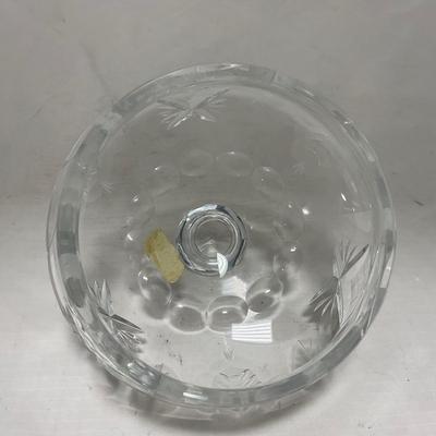 -100- Clear Glass | Hand Cut Lead Crystal | Covered Butter Dish