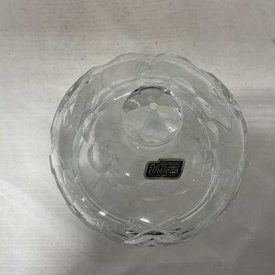 -100- Clear Glass | Hand Cut Lead Crystal | Covered Butter Dish