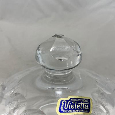 -100- Clear Glass | Hand Cut Lead Crystal | Covered Butter Dish