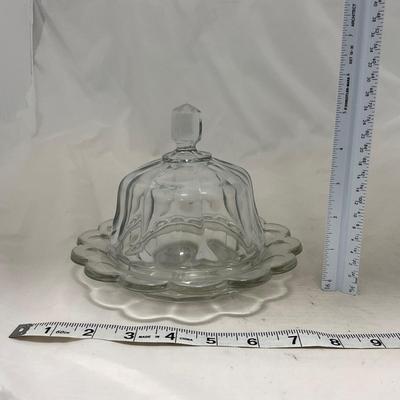 -101- Clear Glass | Covered Butter Dish