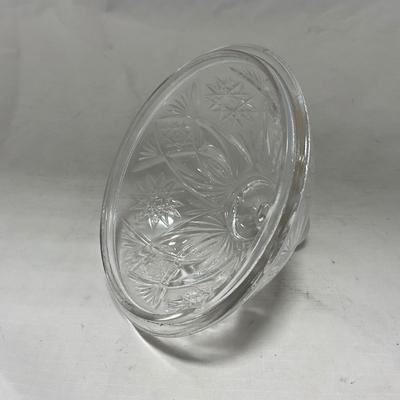 -102- Clear Cut Glass | Covered Butter Dish