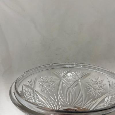 -102- Clear Cut Glass | Covered Butter Dish