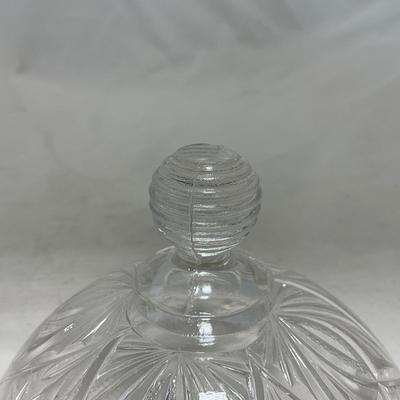 -102- Clear Cut Glass | Covered Butter Dish