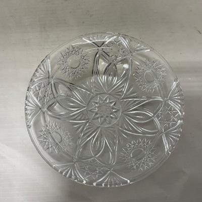 -102- Clear Cut Glass | Covered Butter Dish