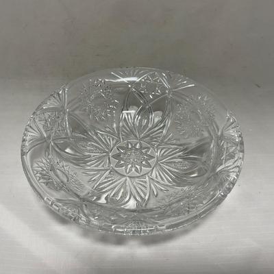 -102- Clear Cut Glass | Covered Butter Dish