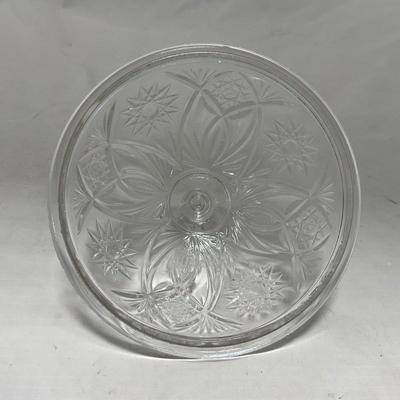 -102- Clear Cut Glass | Covered Butter Dish