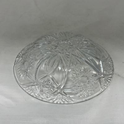 -102- Clear Cut Glass | Covered Butter Dish