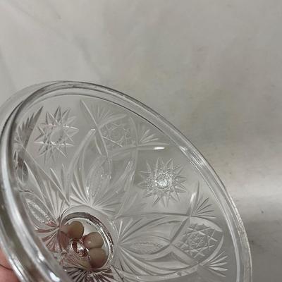-102- Clear Cut Glass | Covered Butter Dish