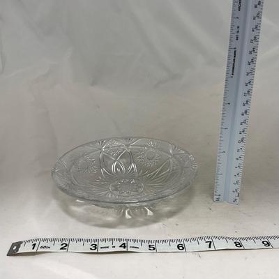 -102- Clear Cut Glass | Covered Butter Dish