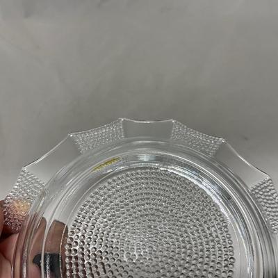-103- Clear Glass | Dotted Pattern | Covered Butter Dish | Covered Sugar & Creamer
