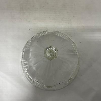 -103- Clear Glass | Dotted Pattern | Covered Butter Dish | Covered Sugar & Creamer