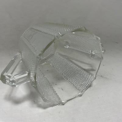 -103- Clear Glass | Dotted Pattern | Covered Butter Dish | Covered Sugar & Creamer