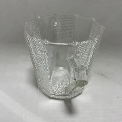 -103- Clear Glass | Dotted Pattern | Covered Butter Dish | Covered Sugar & Creamer