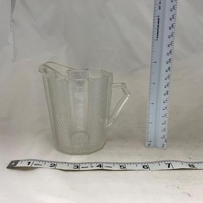 -103- Clear Glass | Dotted Pattern | Covered Butter Dish | Covered Sugar & Creamer