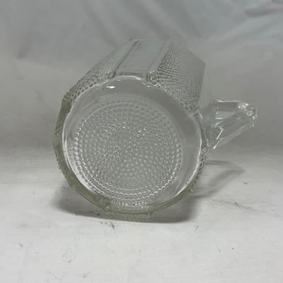 -103- Clear Glass | Dotted Pattern | Covered Butter Dish | Covered Sugar & Creamer