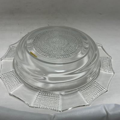 -103- Clear Glass | Dotted Pattern | Covered Butter Dish | Covered Sugar & Creamer