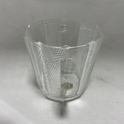 -103- Clear Glass | Dotted Pattern | Covered Butter Dish | Covered Sugar & Creamer