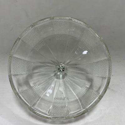 -103- Clear Glass | Dotted Pattern | Covered Butter Dish | Covered Sugar & Creamer