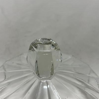 -103- Clear Glass | Dotted Pattern | Covered Butter Dish | Covered Sugar & Creamer