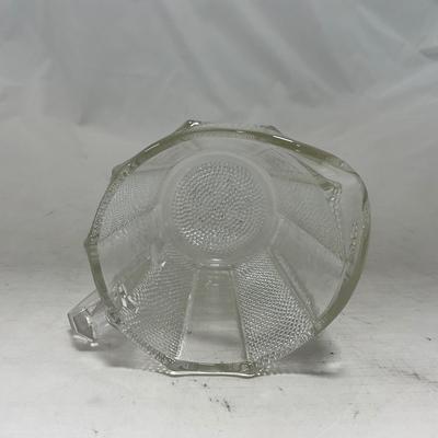 -103- Clear Glass | Dotted Pattern | Covered Butter Dish | Covered Sugar & Creamer