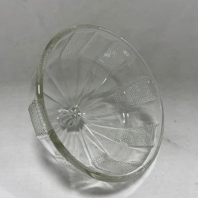 -103- Clear Glass | Dotted Pattern | Covered Butter Dish | Covered Sugar & Creamer