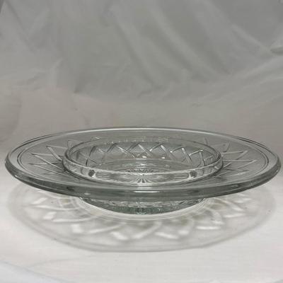 -105- Heavy Clear Glass | Cherries Pattern | Covered Butter Dish