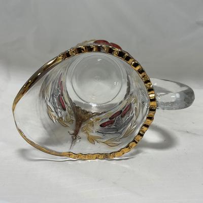 -106- Red & Gold | Northwood EAPG | Cherries Pattern | Covered Butter Dish | Creamer & Sugar