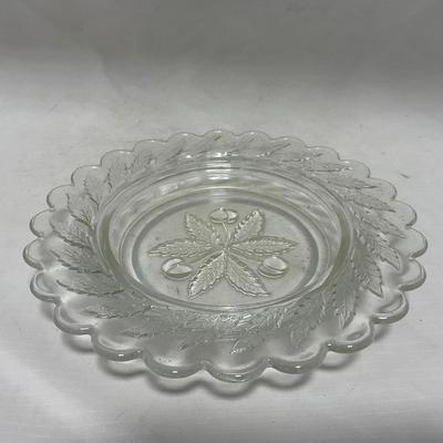 -107- Clear Glass | Northwood EAPG Style | Cherries Pattern | Covered Butter Dish | Creamer & Sugar