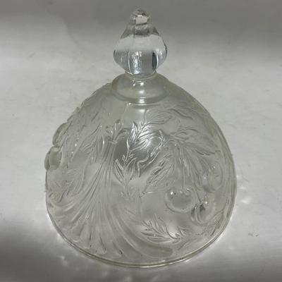 -107- Clear Glass | Northwood EAPG Style | Cherries Pattern | Covered Butter Dish | Creamer & Sugar