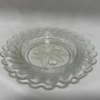 -107- Clear Glass | Northwood EAPG Style | Cherries Pattern | Covered Butter Dish | Creamer & Sugar