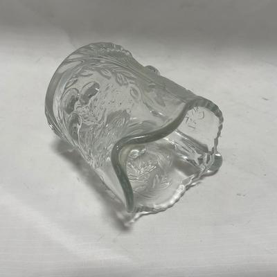 -107- Clear Glass | Northwood EAPG Style | Cherries Pattern | Covered Butter Dish | Creamer & Sugar