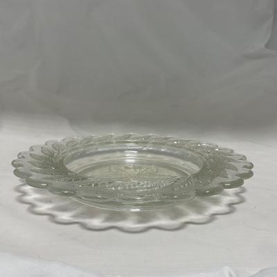 -107- Clear Glass | Northwood EAPG Style | Cherries Pattern | Covered Butter Dish | Creamer & Sugar