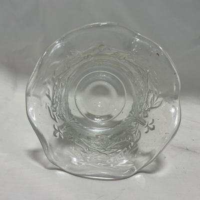 -107- Clear Glass | Northwood EAPG Style | Cherries Pattern | Covered Butter Dish | Creamer & Sugar