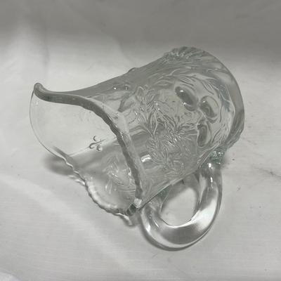-107- Clear Glass | Northwood EAPG Style | Cherries Pattern | Covered Butter Dish | Creamer & Sugar