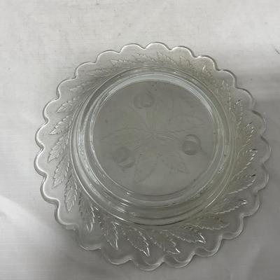 -107- Clear Glass | Northwood EAPG Style | Cherries Pattern | Covered Butter Dish | Creamer & Sugar