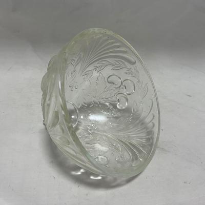 -107- Clear Glass | Northwood EAPG Style | Cherries Pattern | Covered Butter Dish | Creamer & Sugar