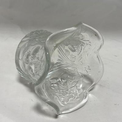 -107- Clear Glass | Northwood EAPG Style | Cherries Pattern | Covered Butter Dish | Creamer & Sugar