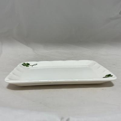 -108- White & Flowered | Glazed | Covered Sugar Dish & Spoon | Covered Butter Dish