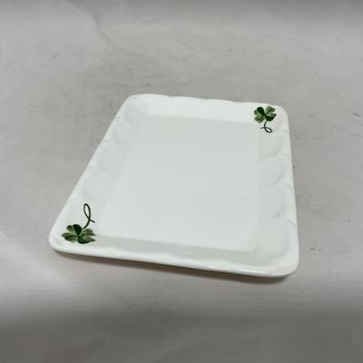 -108- White & Flowered | Glazed | Covered Sugar Dish & Spoon | Covered Butter Dish