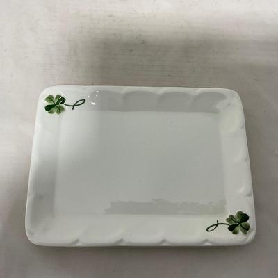 -108- White & Flowered | Glazed | Covered Sugar Dish & Spoon | Covered Butter Dish