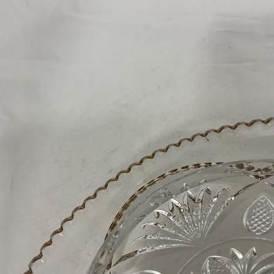 -109- Clear Glass with Gold Accents | Covered Butter Dish | Lidded Jar | Sugar & Creamer