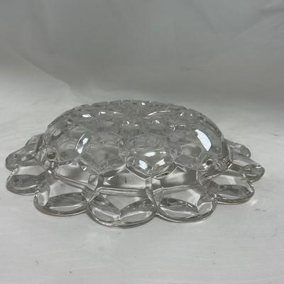 -110- Ruby Red & Clear Glass | Etched | Covered Butter Dish | Lidded Sugar & Creamer